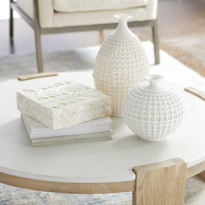 Cumberland Container by Cyan Design in white. Made from bone, wood in a eclectic & global style.