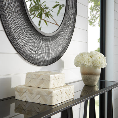 Cumberland Container by Cyan Design in white. Made from bone, wood in a eclectic & global style.