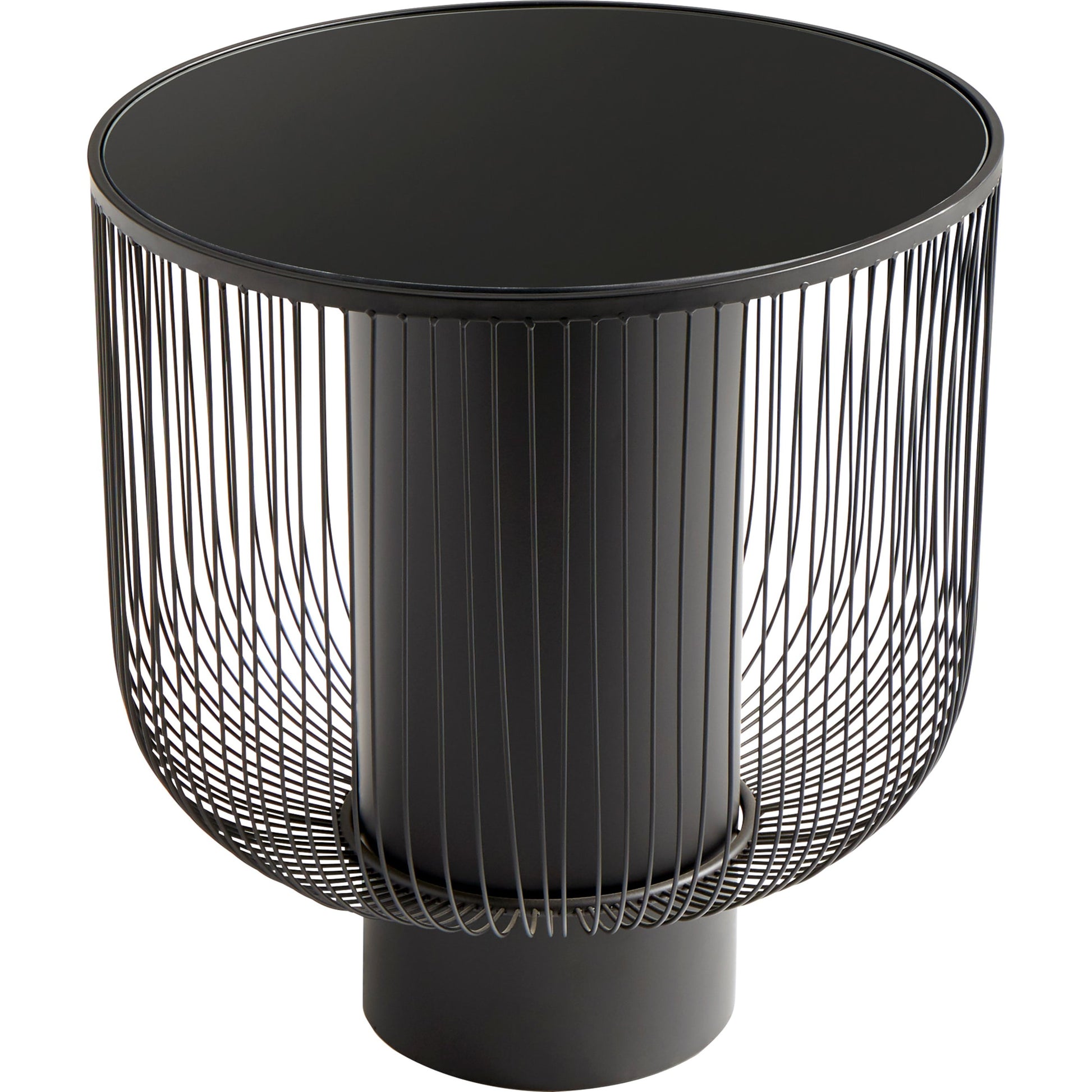 Carousel Table by Cyan Design in graphite. Made from iron, glass in a modern style.