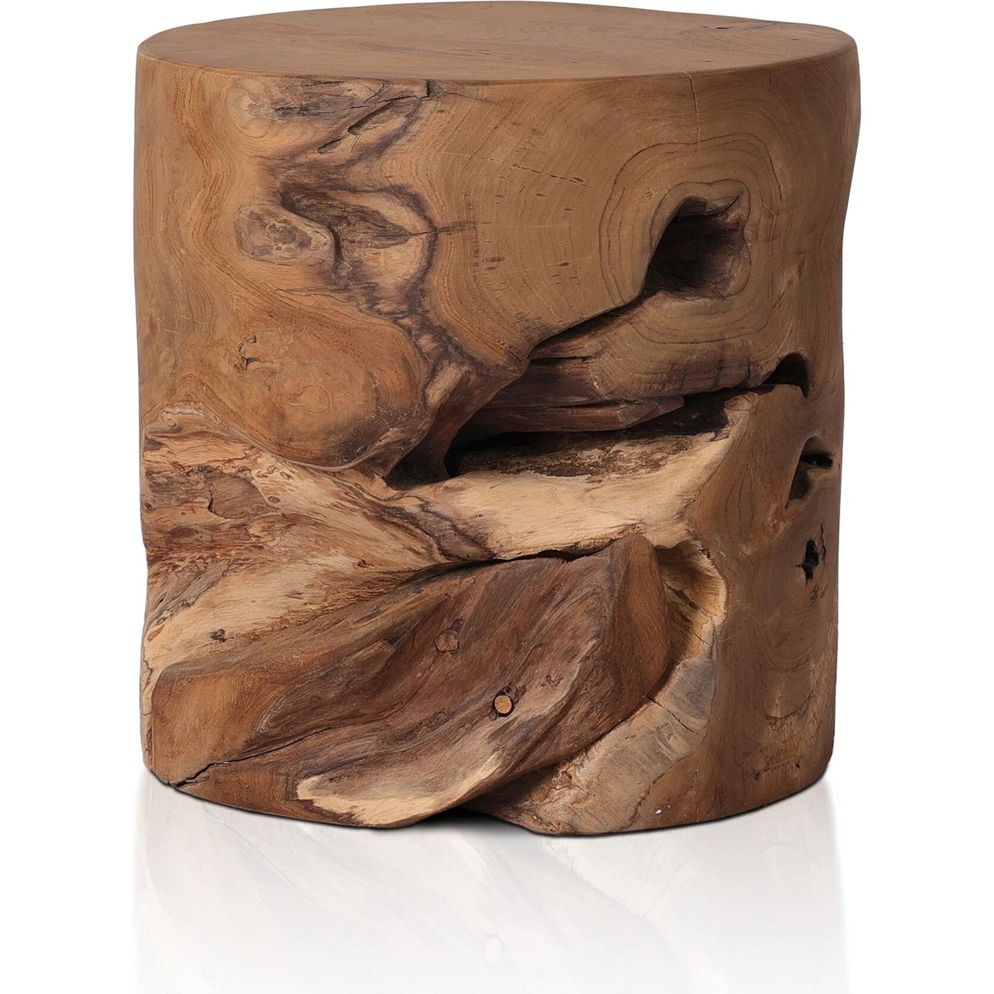 Teak Stool by Four Hands. Made from solid teak in a modern style.