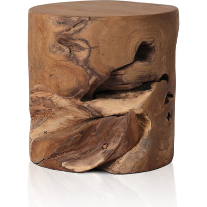 Teak Stool by Four Hands. Made from solid teak in a modern style.