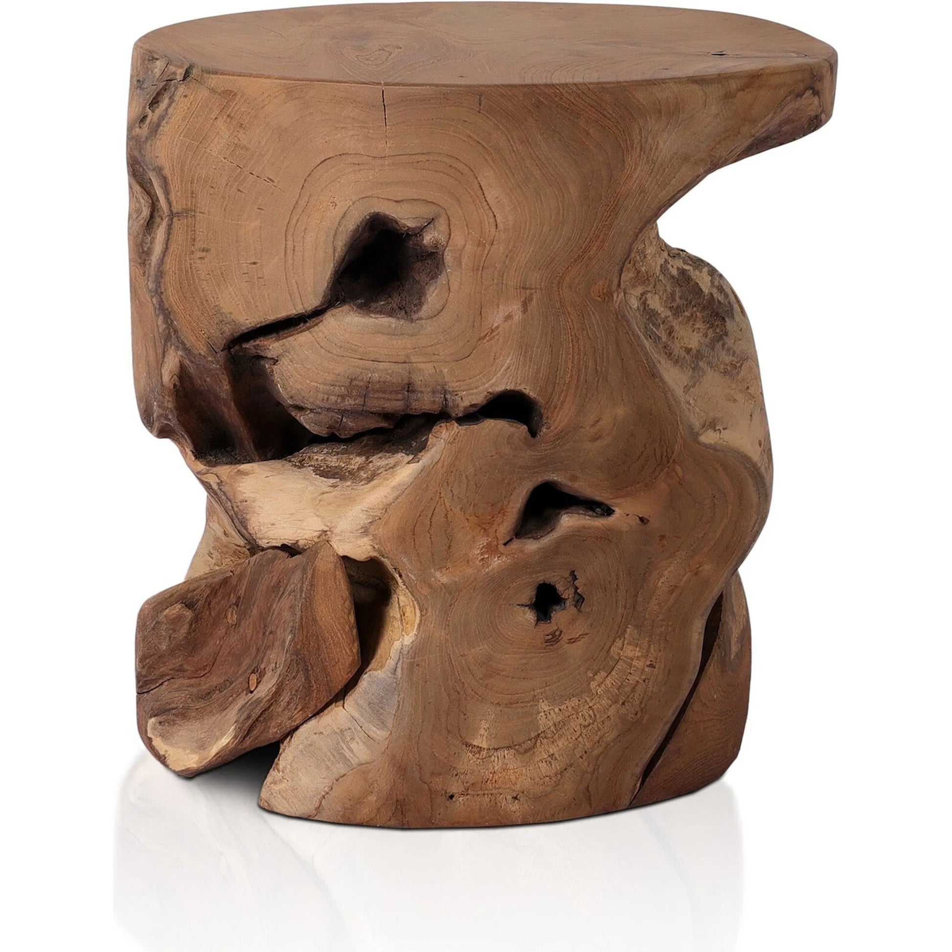 Teak Stool by Four Hands. Made from solid teak in a modern style.
