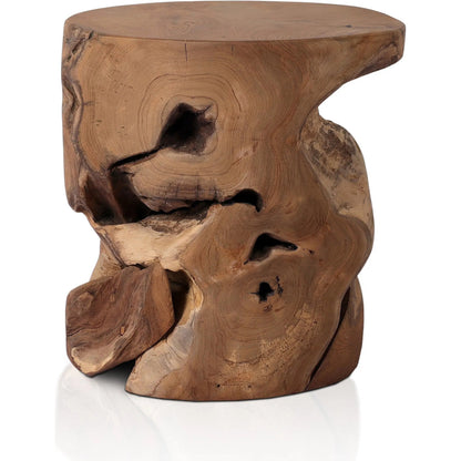 Teak Stool by Four Hands. Made from solid teak in a modern style.