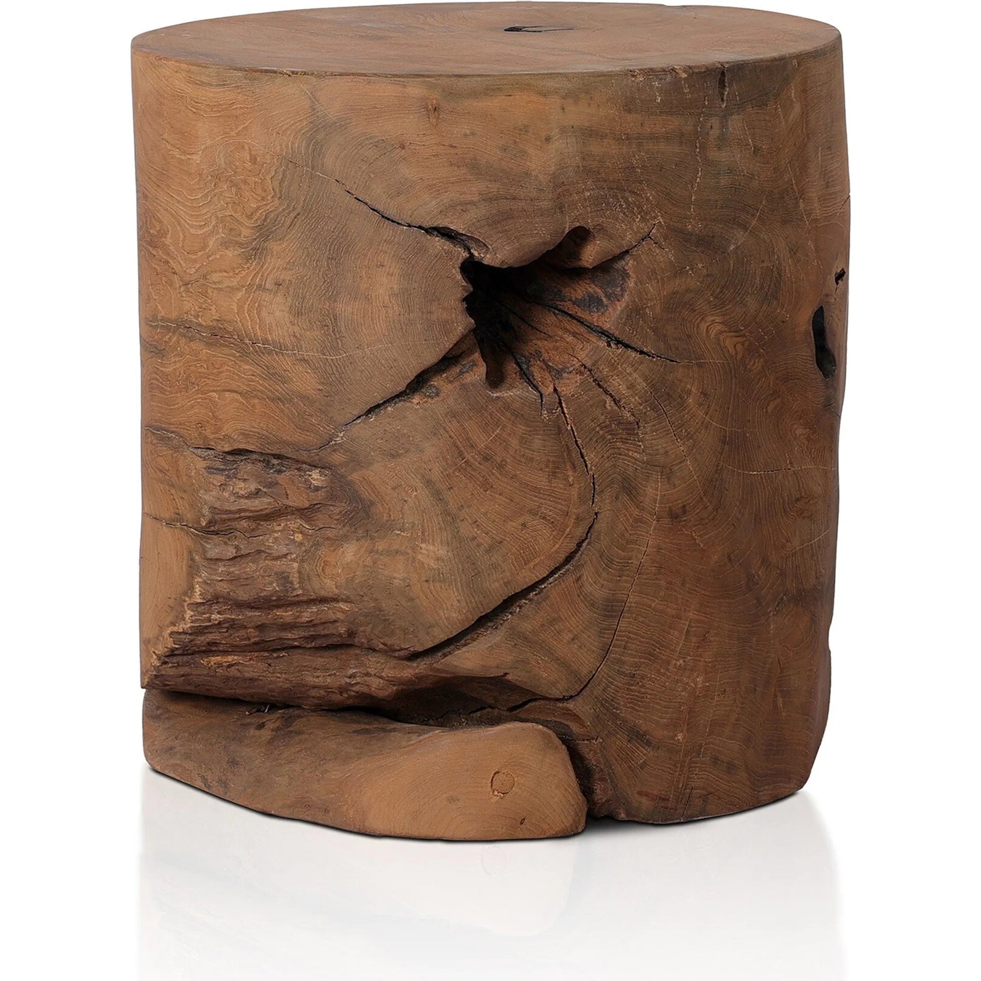 Teak Stool by Four Hands. Made from solid teak in a modern style.
