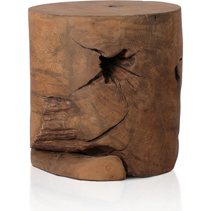 Teak Stool by Four Hands. Made from solid teak in a modern style.