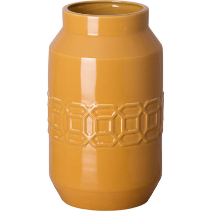 Axton Vase by Emissary in butterscotch and glossy glaze. Made from ceramic in a unique style.