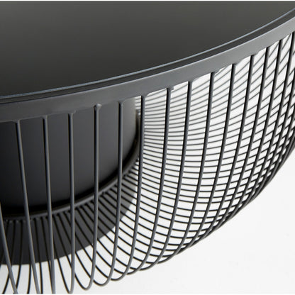 Carousel Table by Cyan Design in graphite. Made from iron, glass in a modern style.