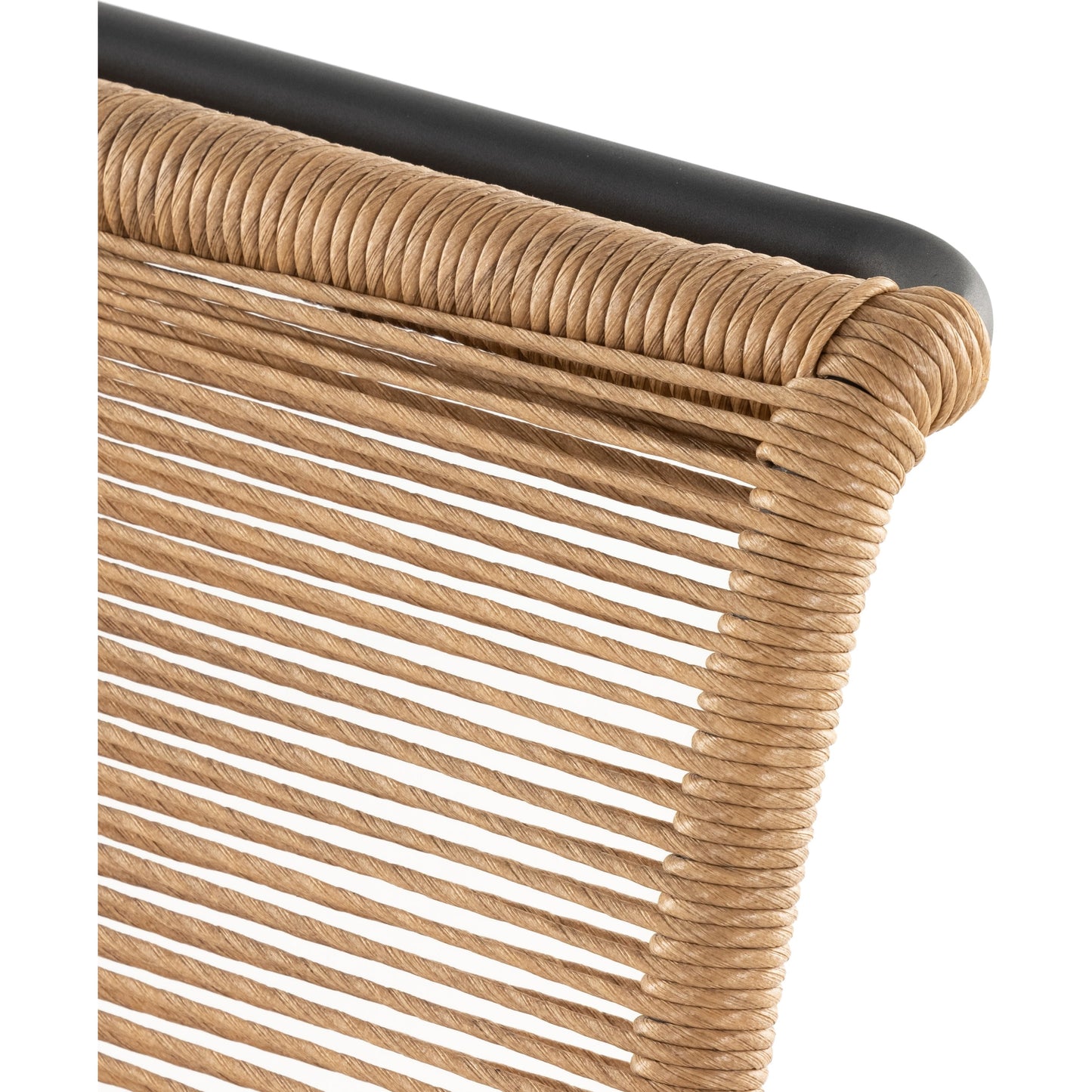 017 SI-1798251 | Closeup | Grover Outdoor Dining Chair by Four Hands. Made from iron, 100% polyethylene in a coastal style.