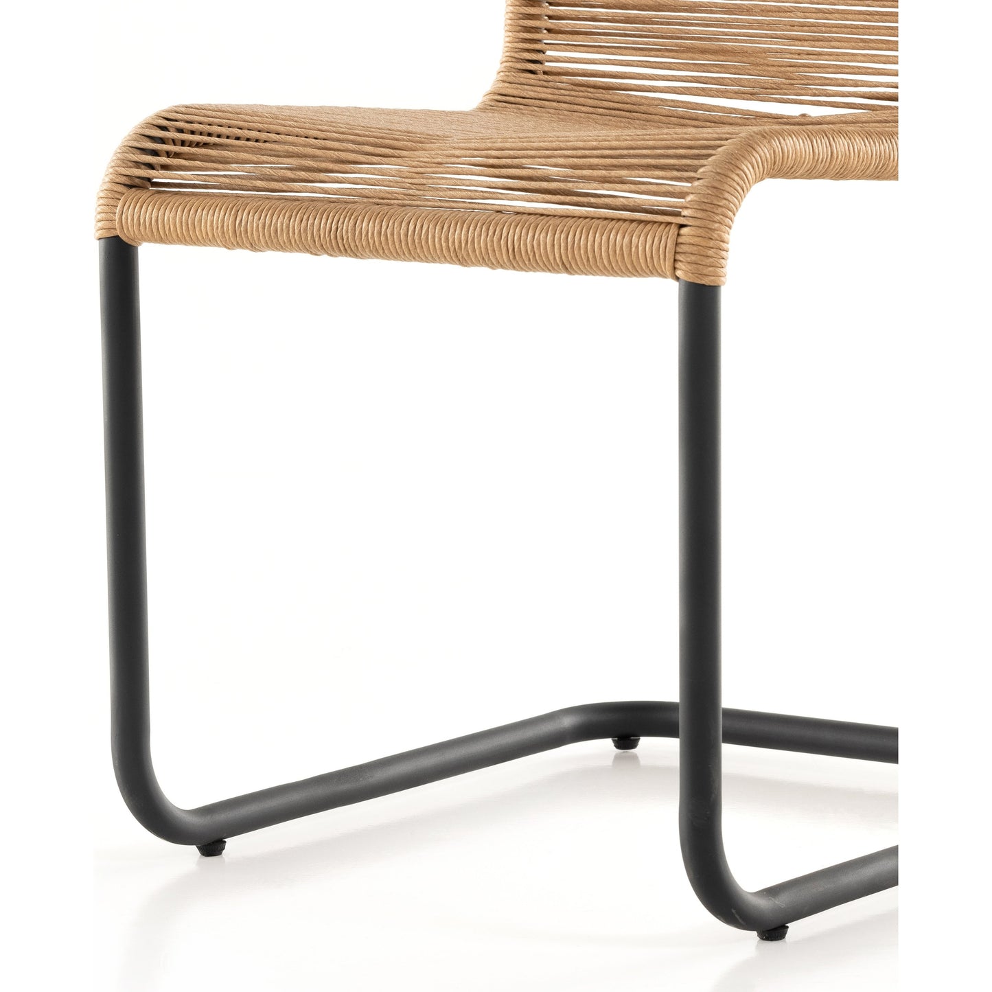 018 SI-1798251 | Closeup | Grover Outdoor Dining Chair by Four Hands. Made from iron, 100% polyethylene in a coastal style.