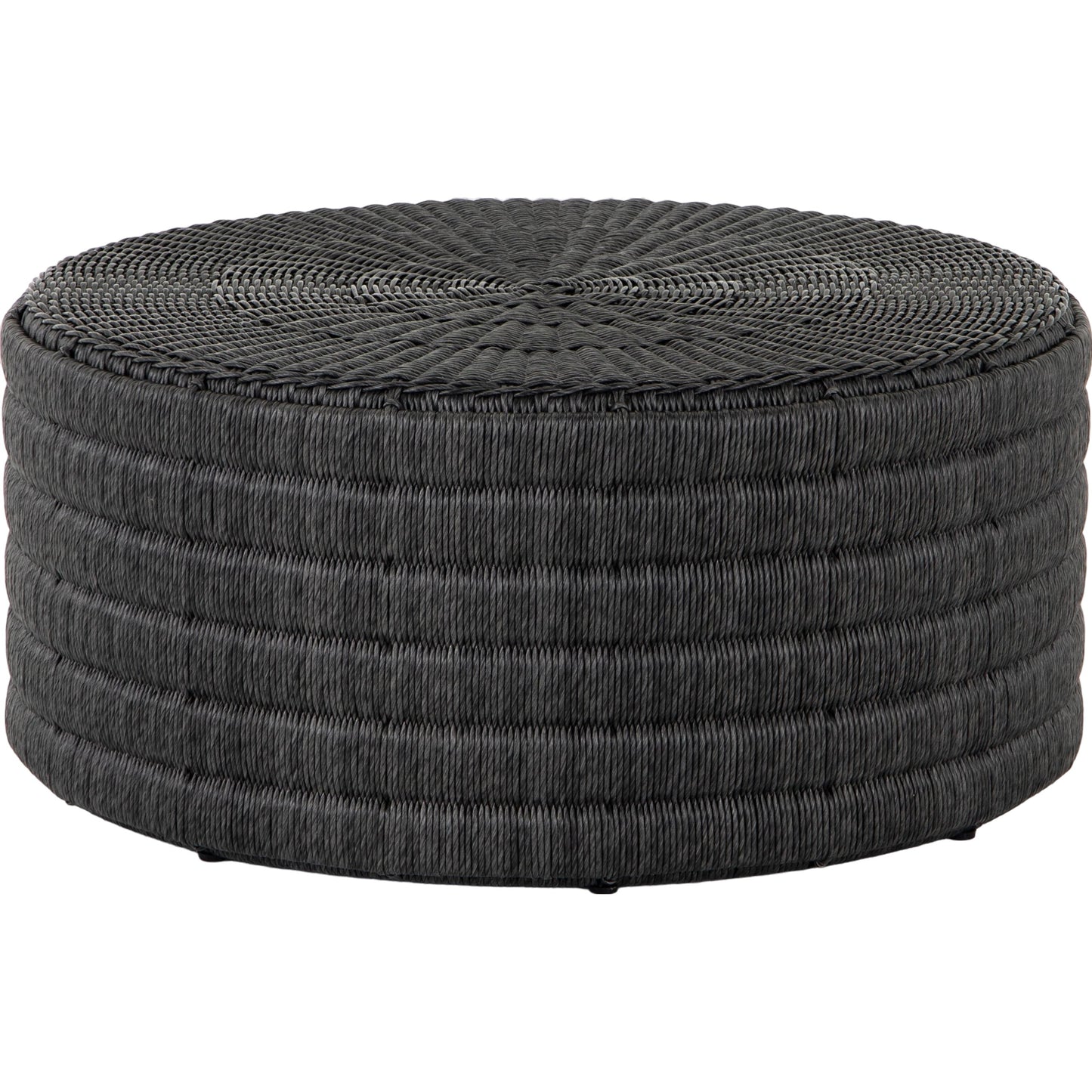 001 SI-1716043 | Primary Silo | Madura Coffee Table by Four Hands in vintage coal. Made from 100% polyethylene, aluminum in a coastal style.