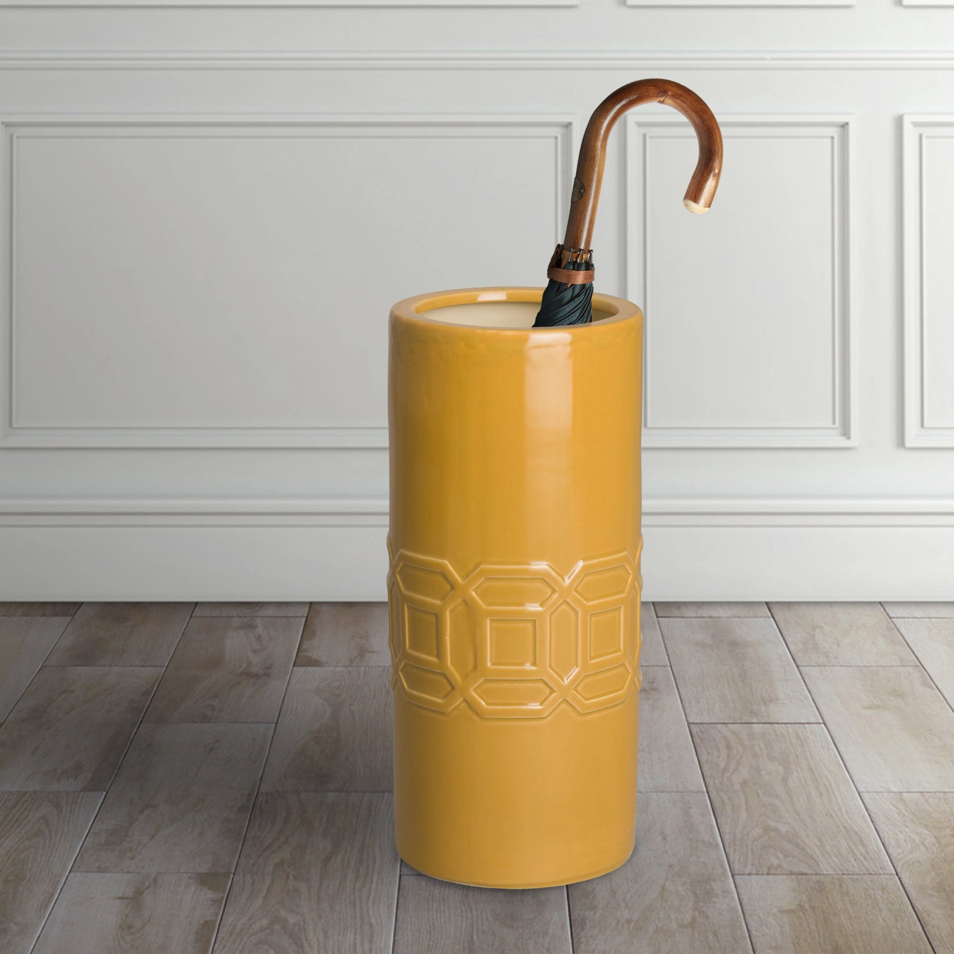 Axton Umbrella Stand by Emissary in glossy glaze. Made from porcelain in a modern style.