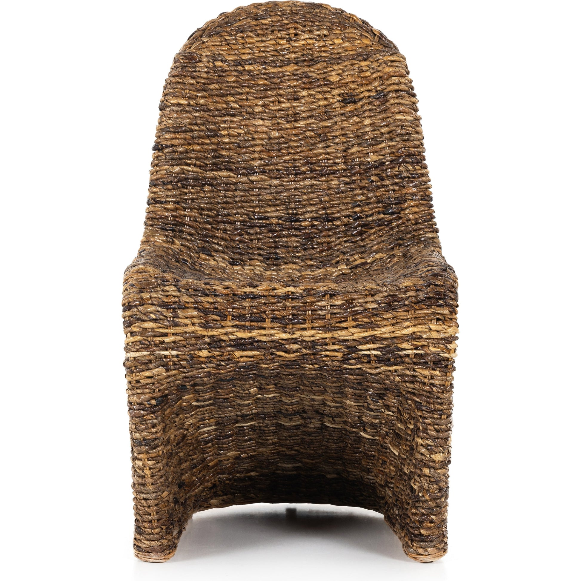 Portia Dining Chair by Four Hands in gray wash. Made from banana leaf, iron in a modern style.