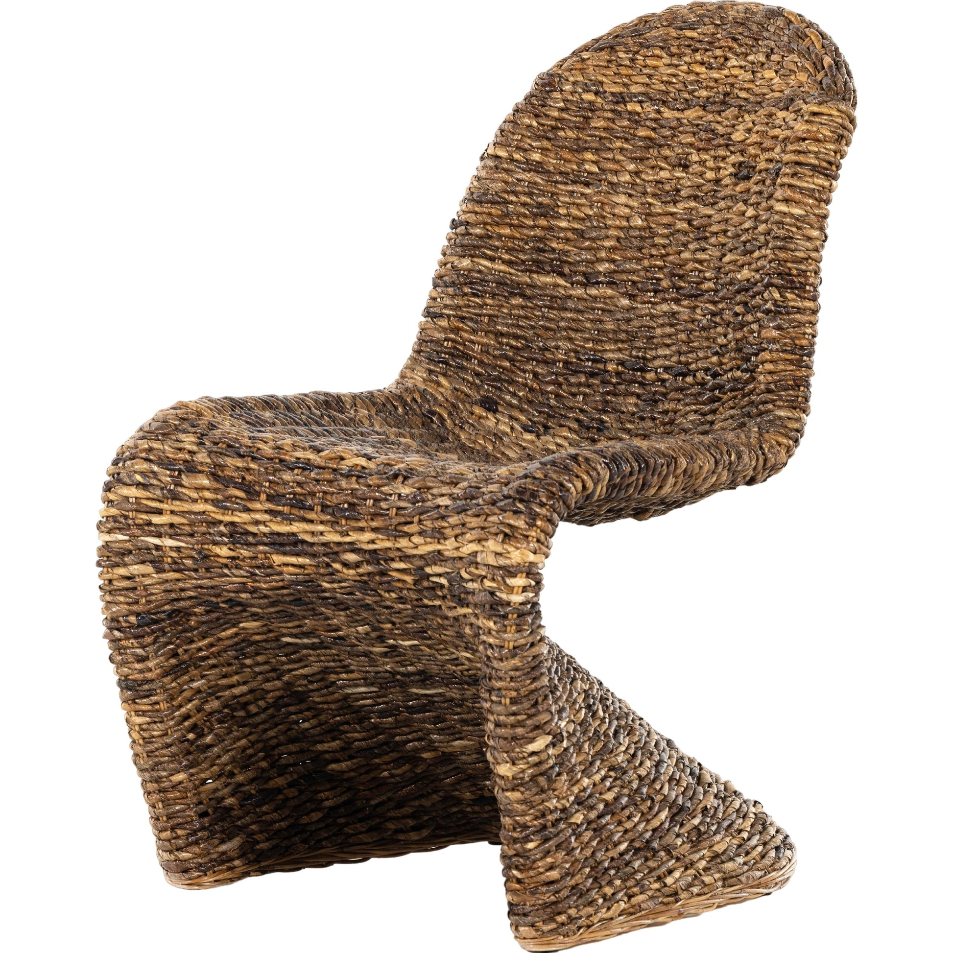 Portia Dining Chair by Four Hands in gray wash. Made from banana leaf, iron in a modern style.