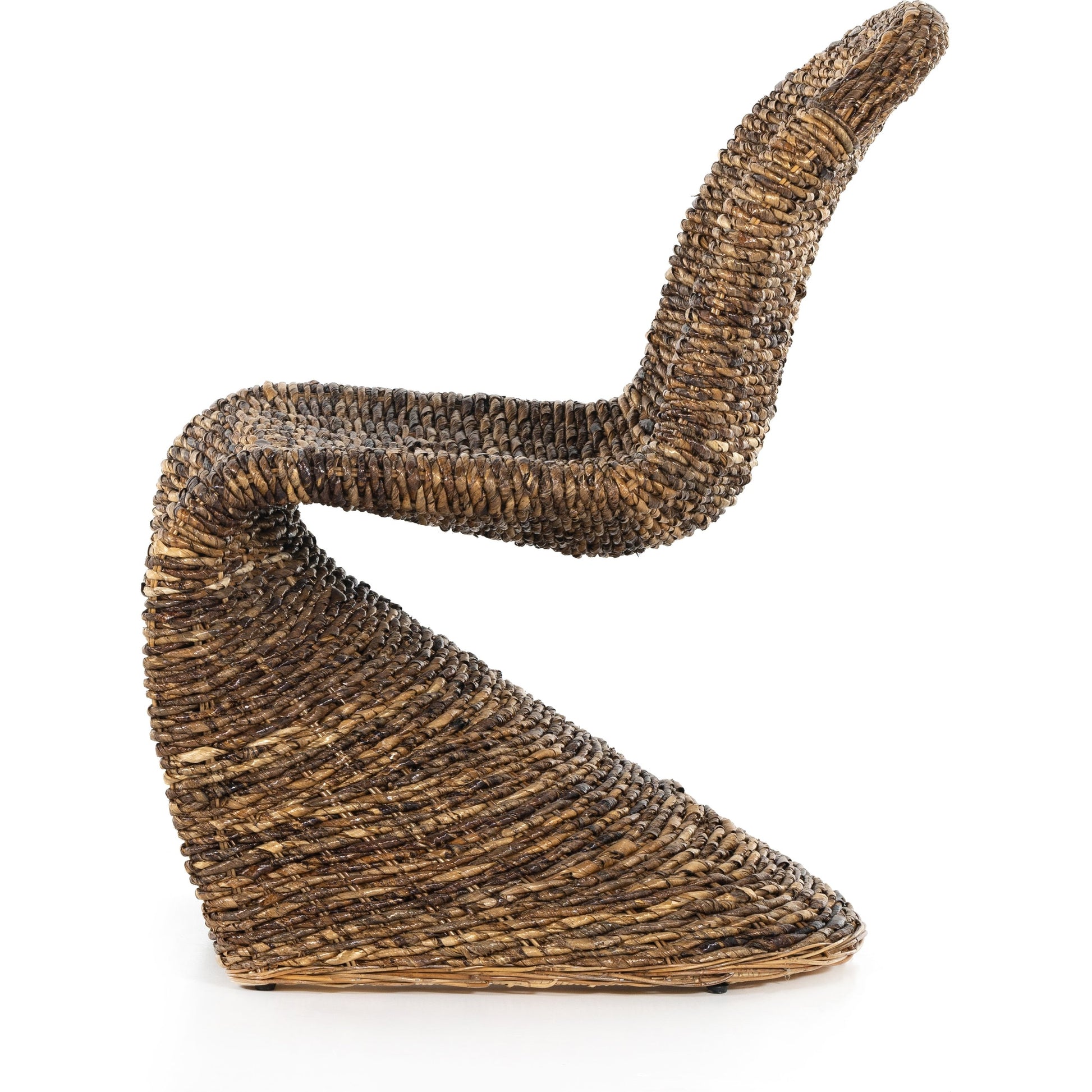 Portia Dining Chair by Four Hands in gray wash. Made from banana leaf, iron in a modern style.