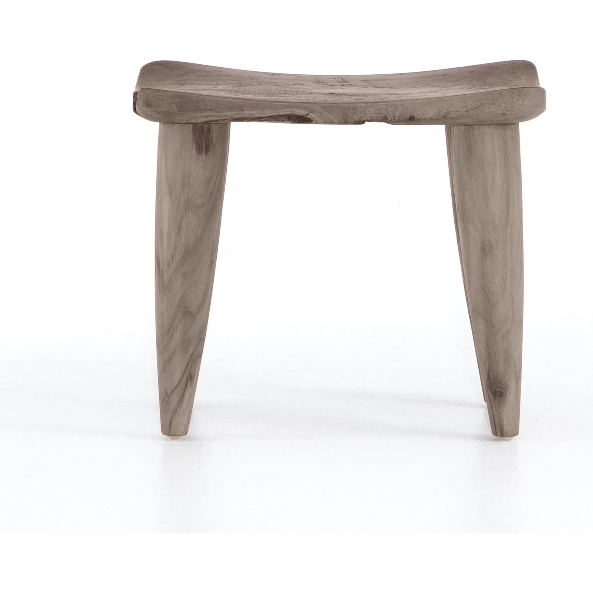 Zuri Stool by Four Hands in aged natural teak. Made from solid teak in a modern style.