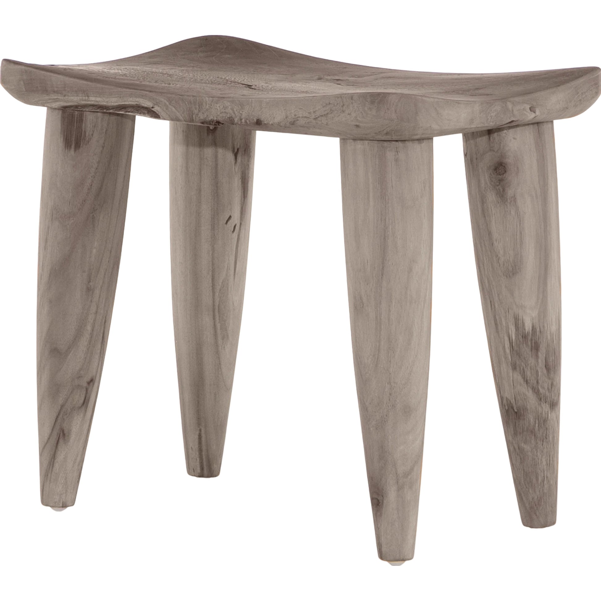 Zuri Stool by Four Hands in aged natural teak. Made from solid teak in a modern style.