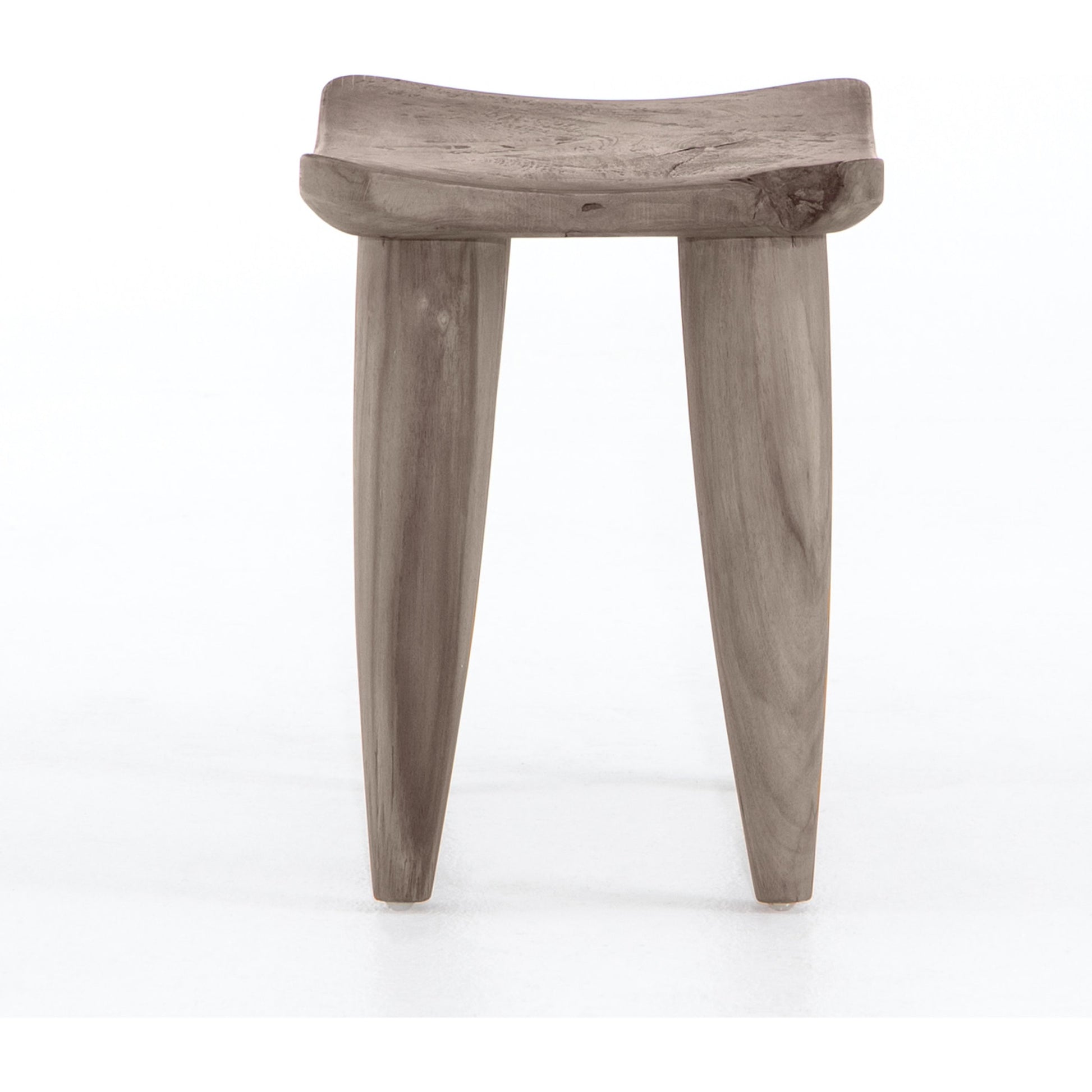 Zuri Stool by Four Hands in aged natural teak. Made from solid teak in a modern style.