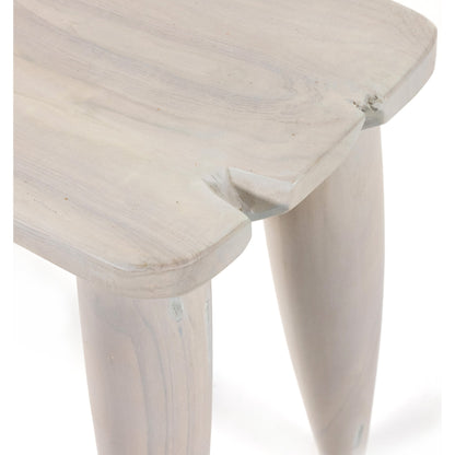 Zuri Stool by Four Hands in aged natural teak. Made from solid teak in a modern style.