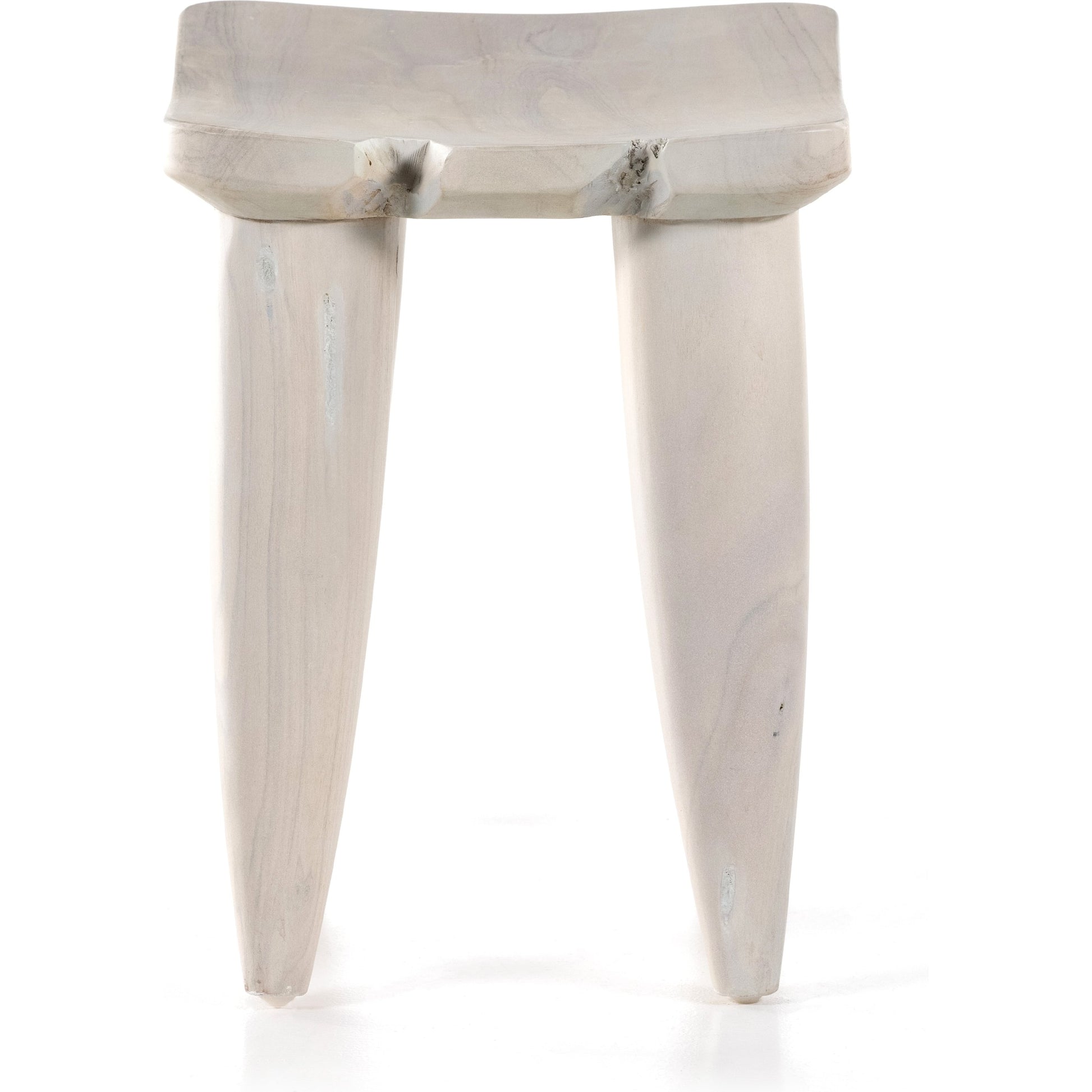 Zuri Stool by Four Hands in aged natural teak. Made from solid teak in a modern style.