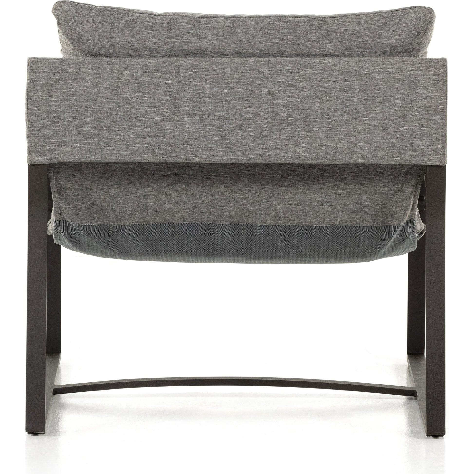 Avon Outdoor Sling Chair by Four Hands in faye sand, bronze. Made from 100% olefin, aluminum, 59% polyurethane foam, 30% polyester fiber, 11% polyester fiber batting in a modern style.