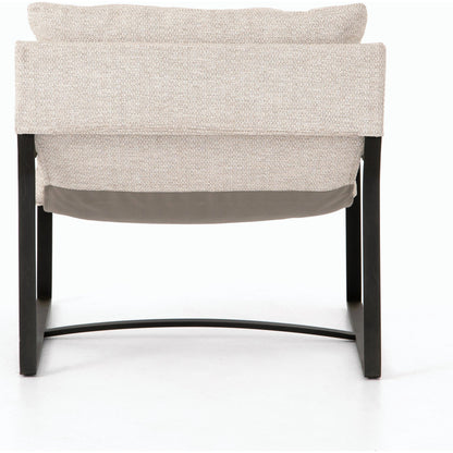 Avon Outdoor Sling Chair by Four Hands in faye sand, bronze. Made from 100% olefin, aluminum, 59% polyurethane foam, 30% polyester fiber, 11% polyester fiber batting in a modern style.