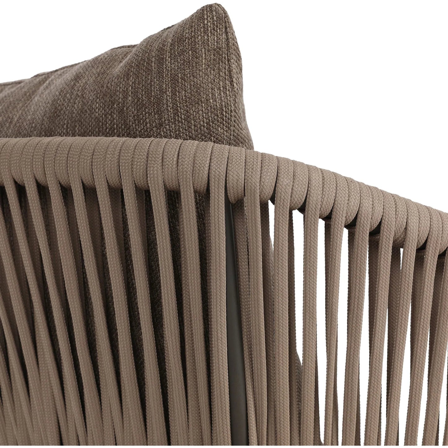 030 SI-2320217 | Closeup | Porto Outdoor Chair by Four Hands. Made from 100% olefin, aluminum, 100% polypropylene in a modern style.