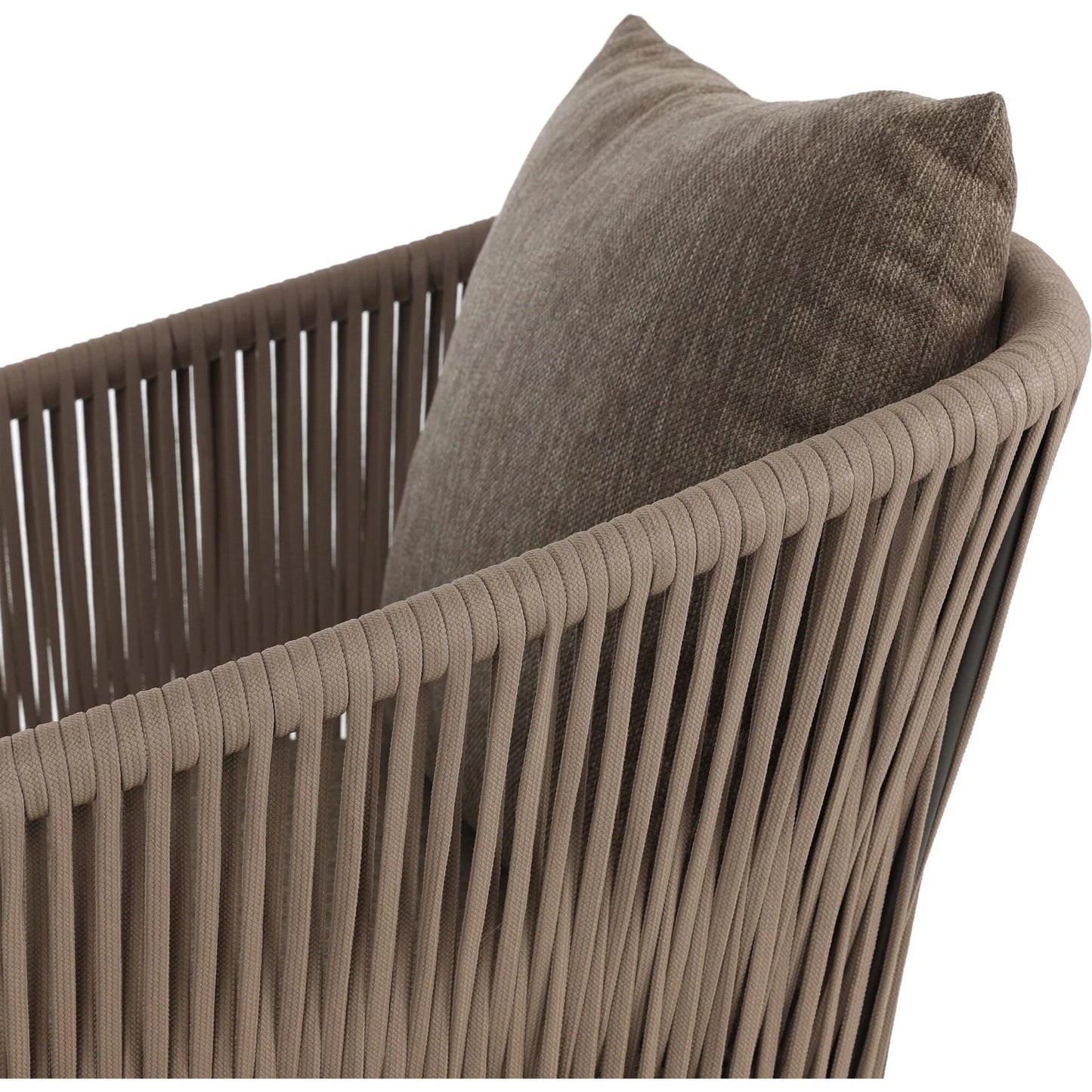 033 SI-2320217 | Closeup | Porto Outdoor Chair by Four Hands. Made from 100% olefin, aluminum, 100% polypropylene in a modern style.