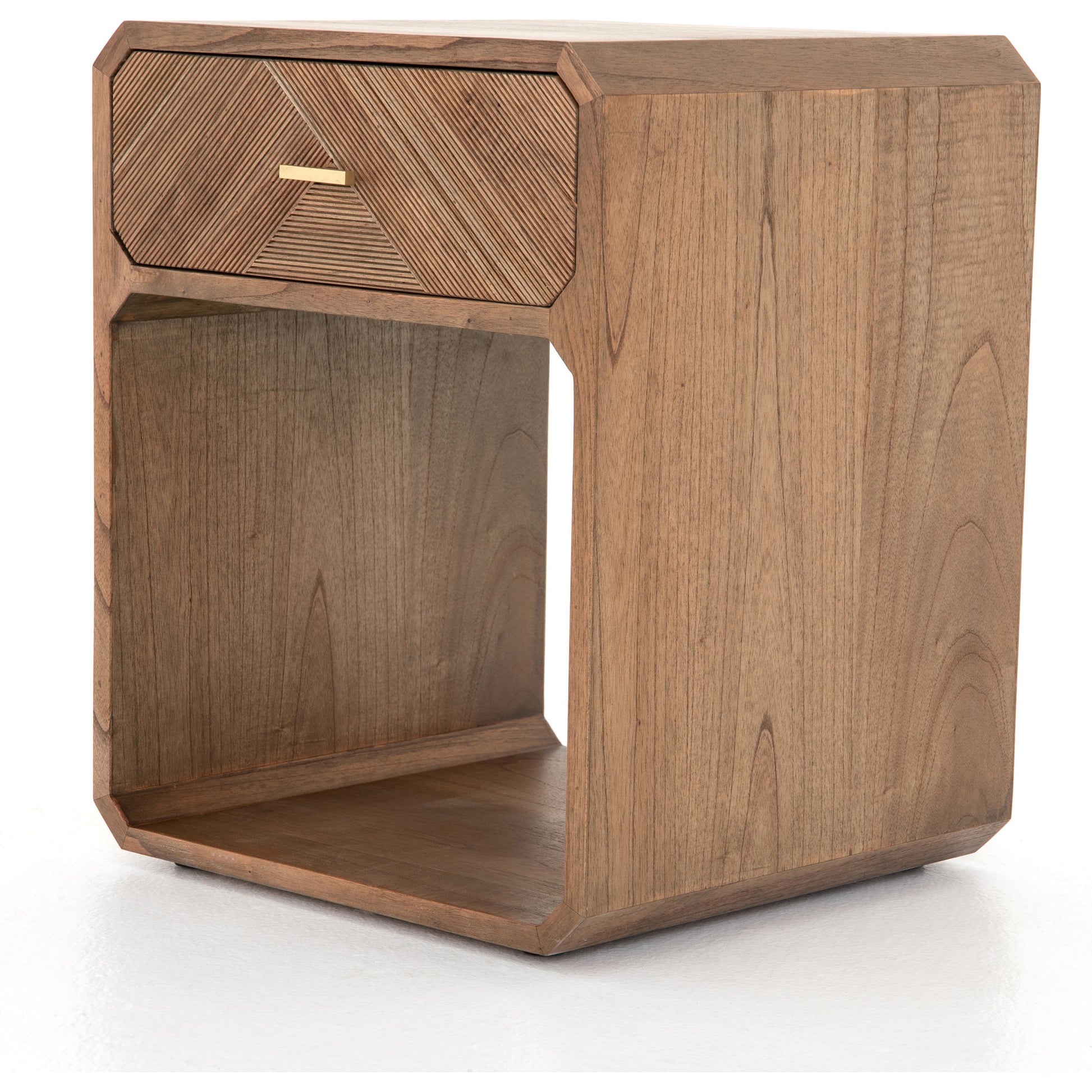 Caspian Nightstand by Four Hands. Made from ash veneer, resawn, iron in a eclectic & global style.