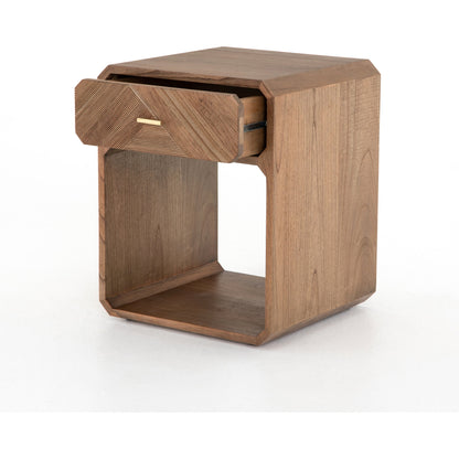 Caspian Nightstand by Four Hands. Made from ash veneer, resawn, iron in a eclectic & global style.