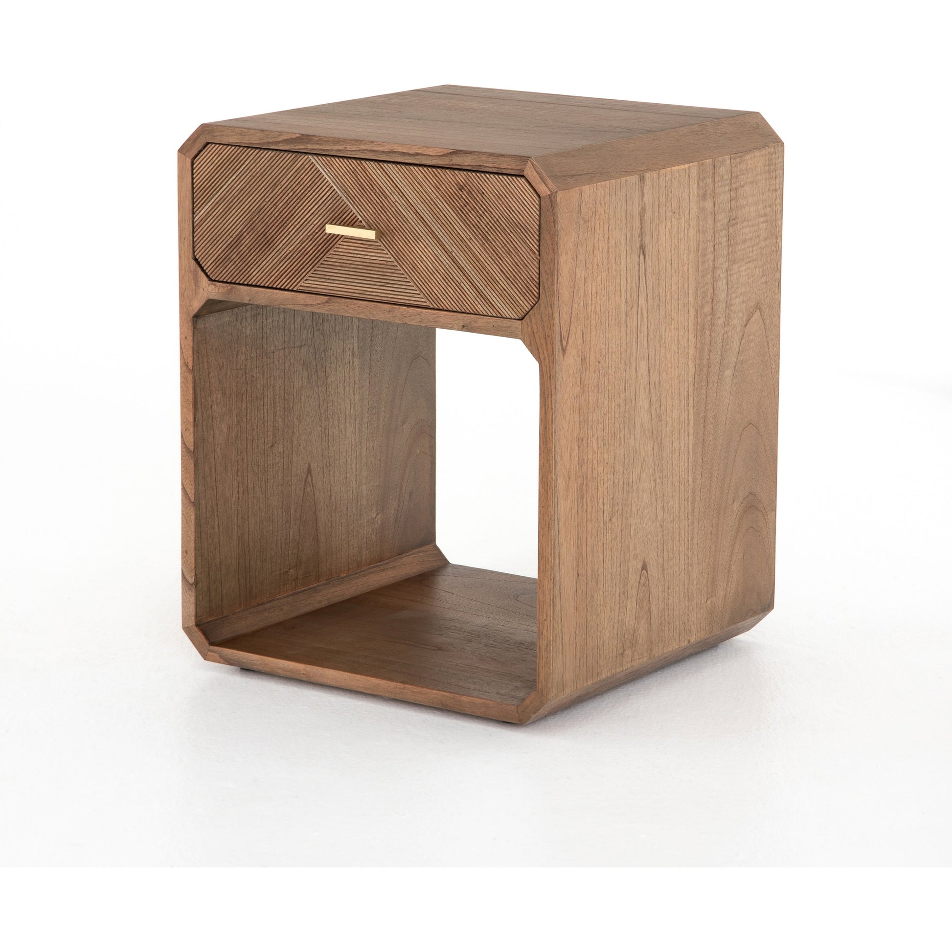Caspian Nightstand by Four Hands. Made from ash veneer, resawn, iron in a eclectic & global style.