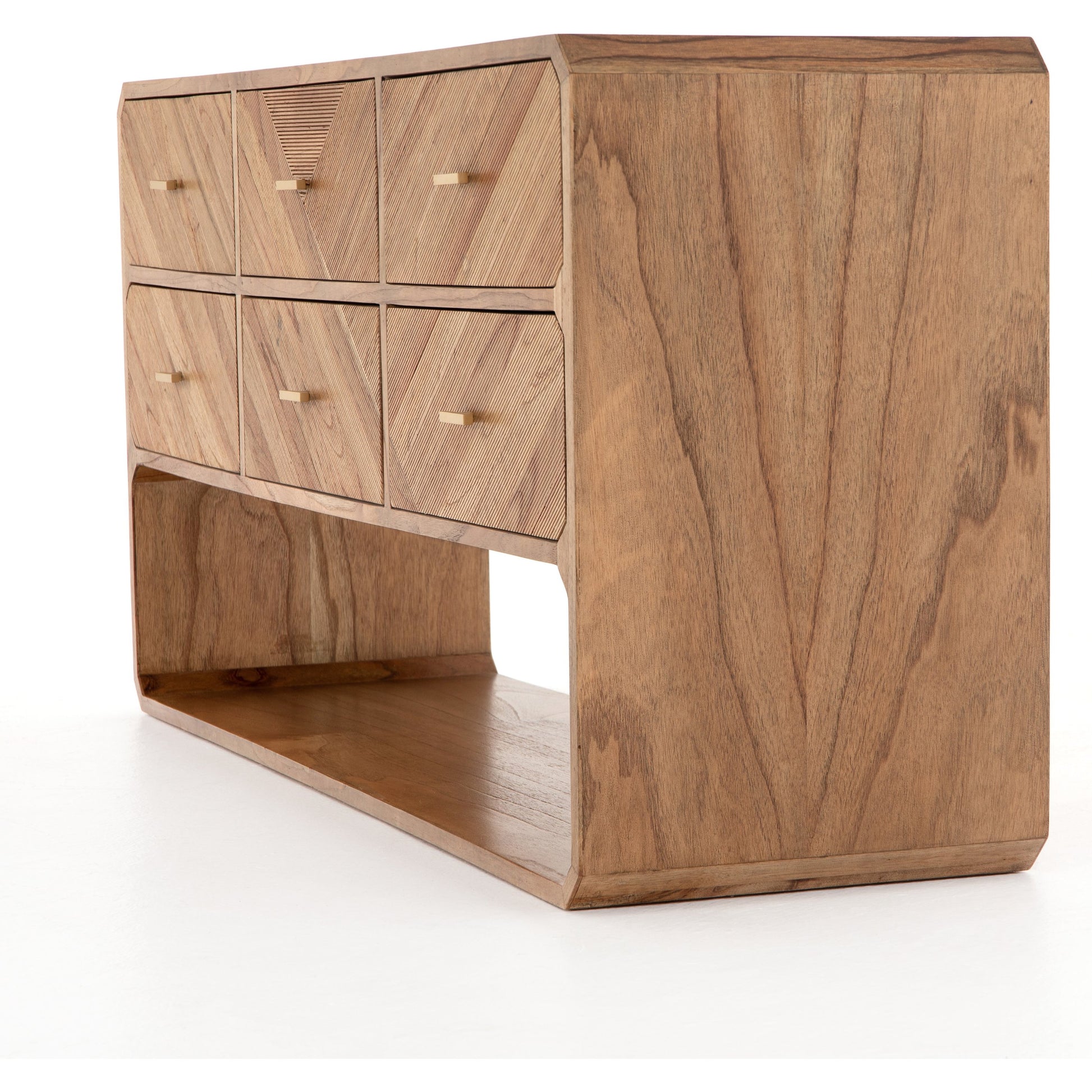 Caspian 6 Drawer Dresser by Four Hands. Made from ash veneer, resawn, iron in a eclectic & global style.