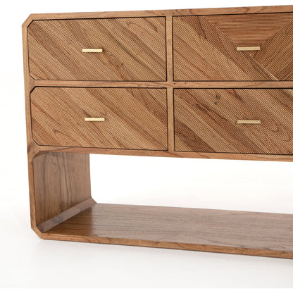 Caspian 6 Drawer Dresser by Four Hands. Made from ash veneer, resawn, iron in a eclectic & global style.