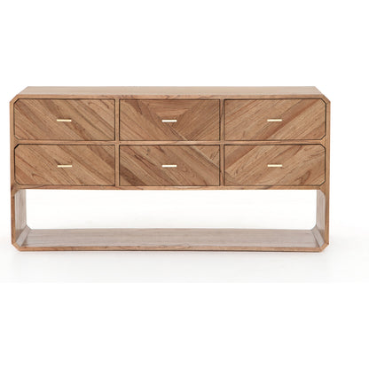 Caspian 6 Drawer Dresser by Four Hands. Made from ash veneer, resawn, iron in a eclectic & global style.