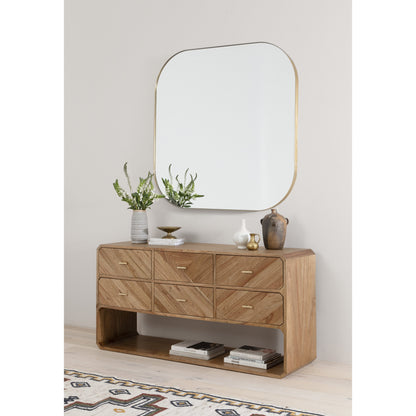 Caspian 6 Drawer Dresser by Four Hands. Made from ash veneer, resawn, iron in a eclectic & global style.