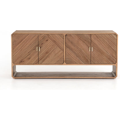 Caspian Sideboard by Four Hands. Made from ash veneer, resawn, iron in a eclectic & global style.