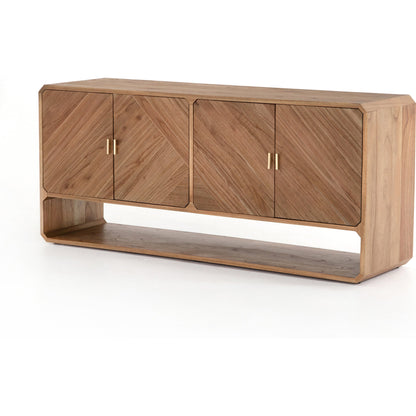 Caspian Sideboard by Four Hands. Made from ash veneer, resawn, iron in a eclectic & global style.