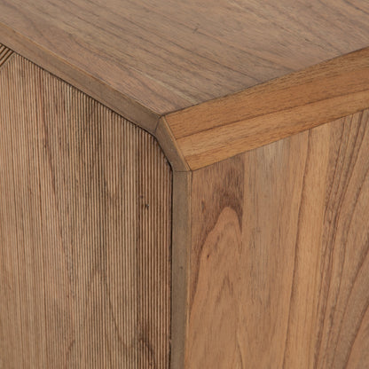 Caspian Media Console by Four Hands. Made from ash veneer, resawn, iron in a eclectic & global style.
