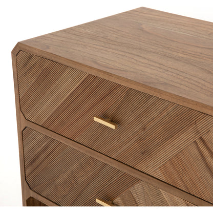 Caspian Media Console by Four Hands. Made from ash veneer, resawn, iron in a eclectic & global style.