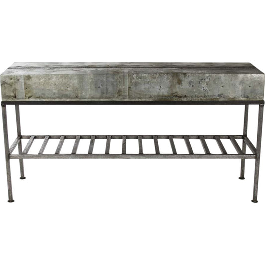 Burke Console by Zentique in galvanized tin and recycled metal. Made from recycled metal in a modern style.