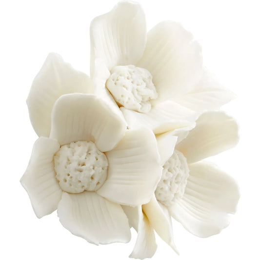 Flower Wall Decor by Cyan Design in white. Made from ceramic in a cottage & farmhouse style.