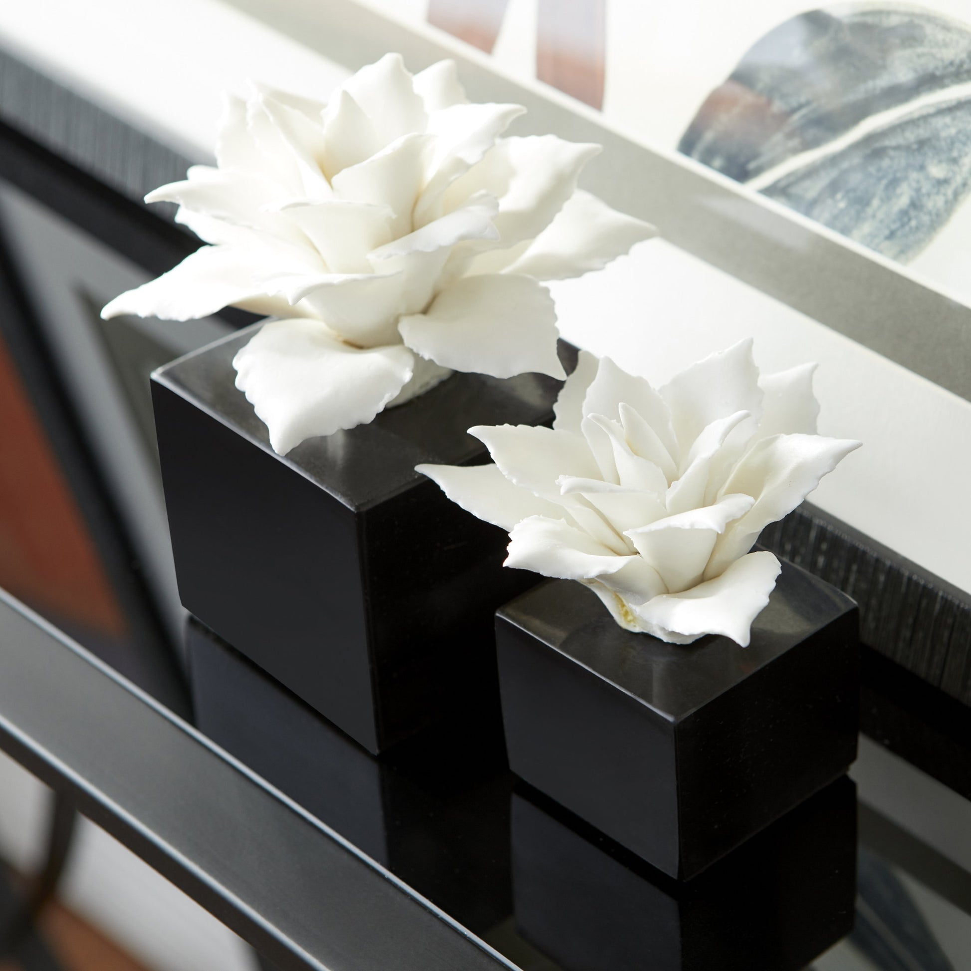 Calendine Sculpture by Cyan Design in white. Made from ceramic, marble in a modern style.