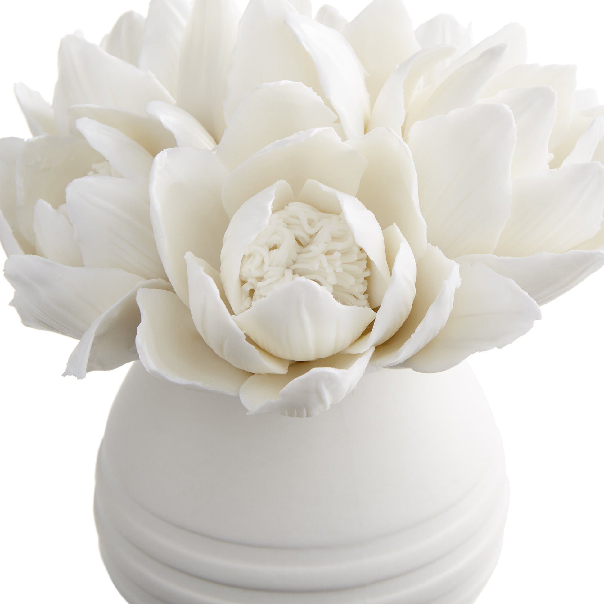 Blooming Fleur Sculpture by Cyan Design in white. Made from ceramic in a transitional style.