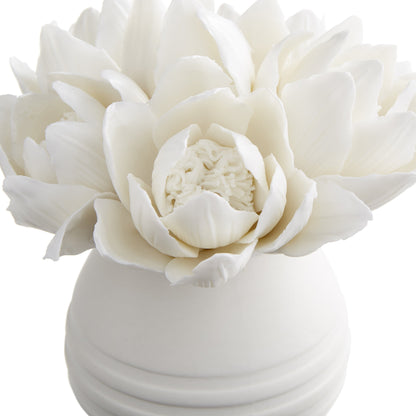 Blooming Fleur Sculpture by Cyan Design in white. Made from ceramic in a transitional style.