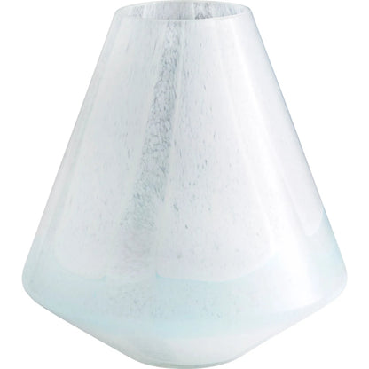 Backdrift Vase by Cyan Design in sky blue, white. Made from glass in a modern style.