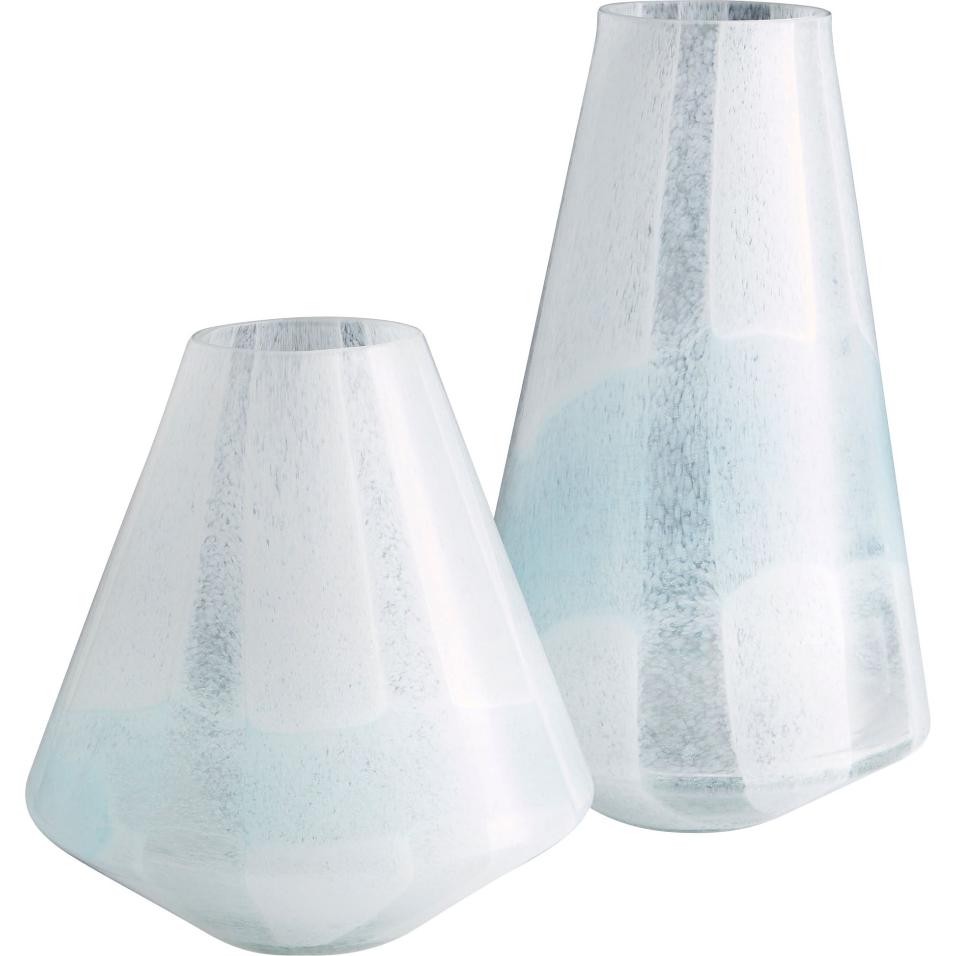Backdrift Vase by Cyan Design in sky blue, white. Made from glass in a modern style.
