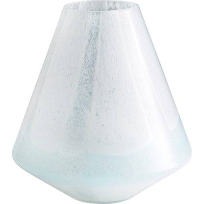 Backdrift Vase by Cyan Design in sky blue, white. Made from glass in a modern style.