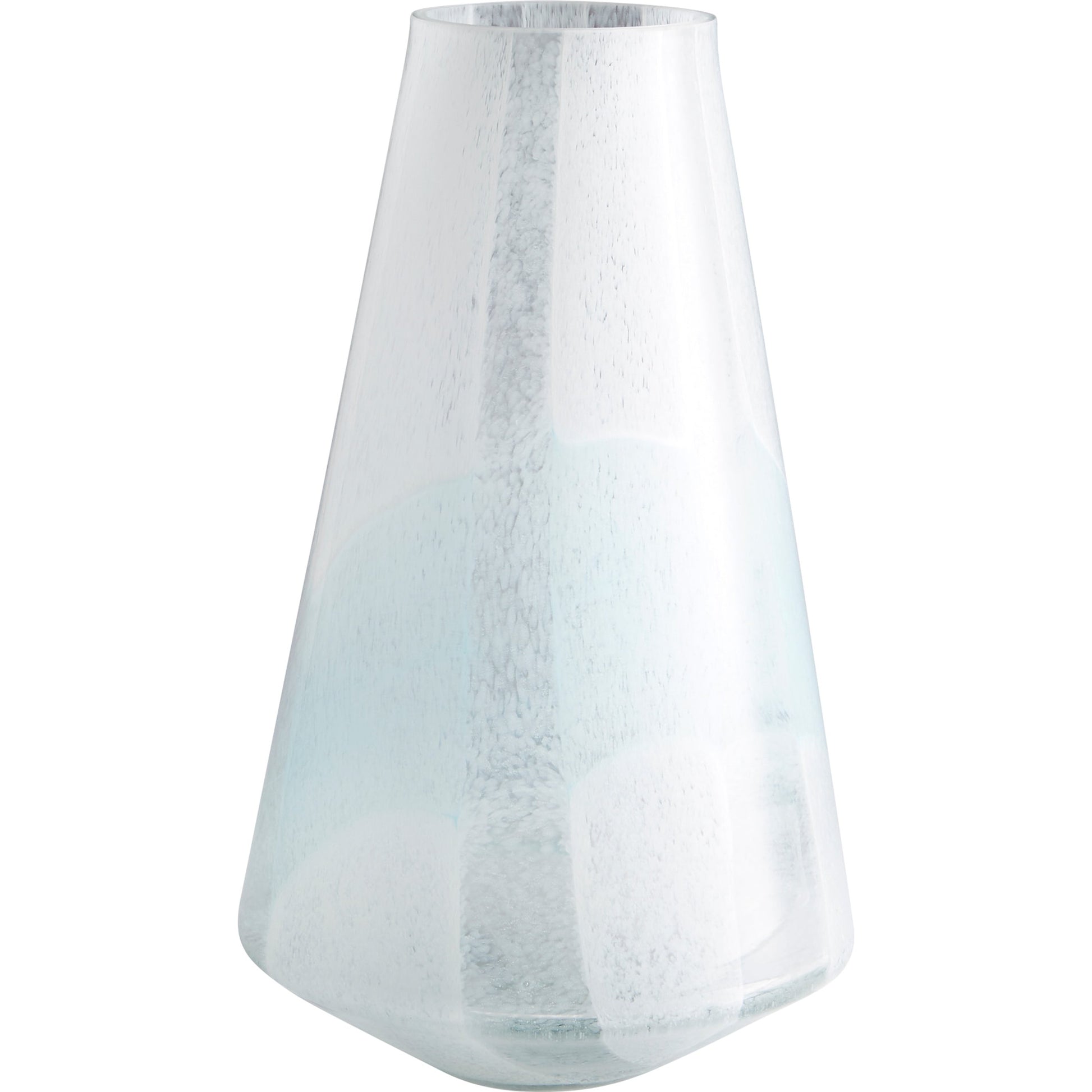 Backdrift Vase by Cyan Design in sky blue, white. Made from glass in a modern style.