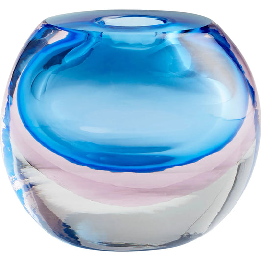 Oxblend Vase by Cyan Design in blue. Made from glass in a coastal style.