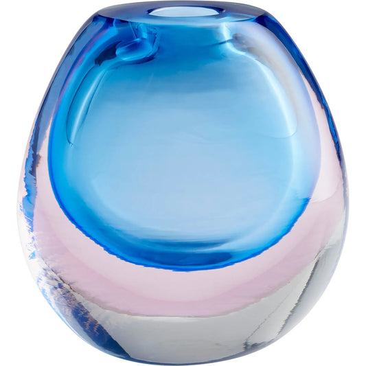 Testudo Vase by Cyan Design in blue. Made from glass in a coastal style.