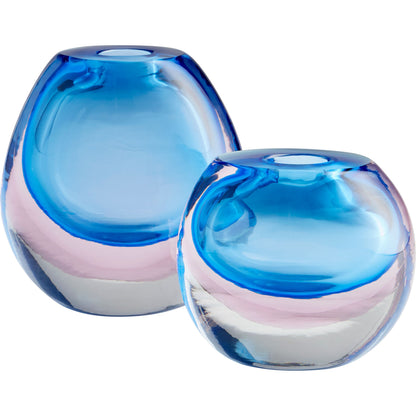 Testudo Vase by Cyan Design in blue. Made from glass in a coastal style.